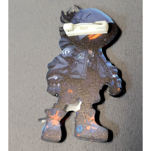 Cyberpunk Robot Astronaut Acrylic Pin Badge Brooch Chibi Blue Orange Kawaii Gift - Picture 2 of 6